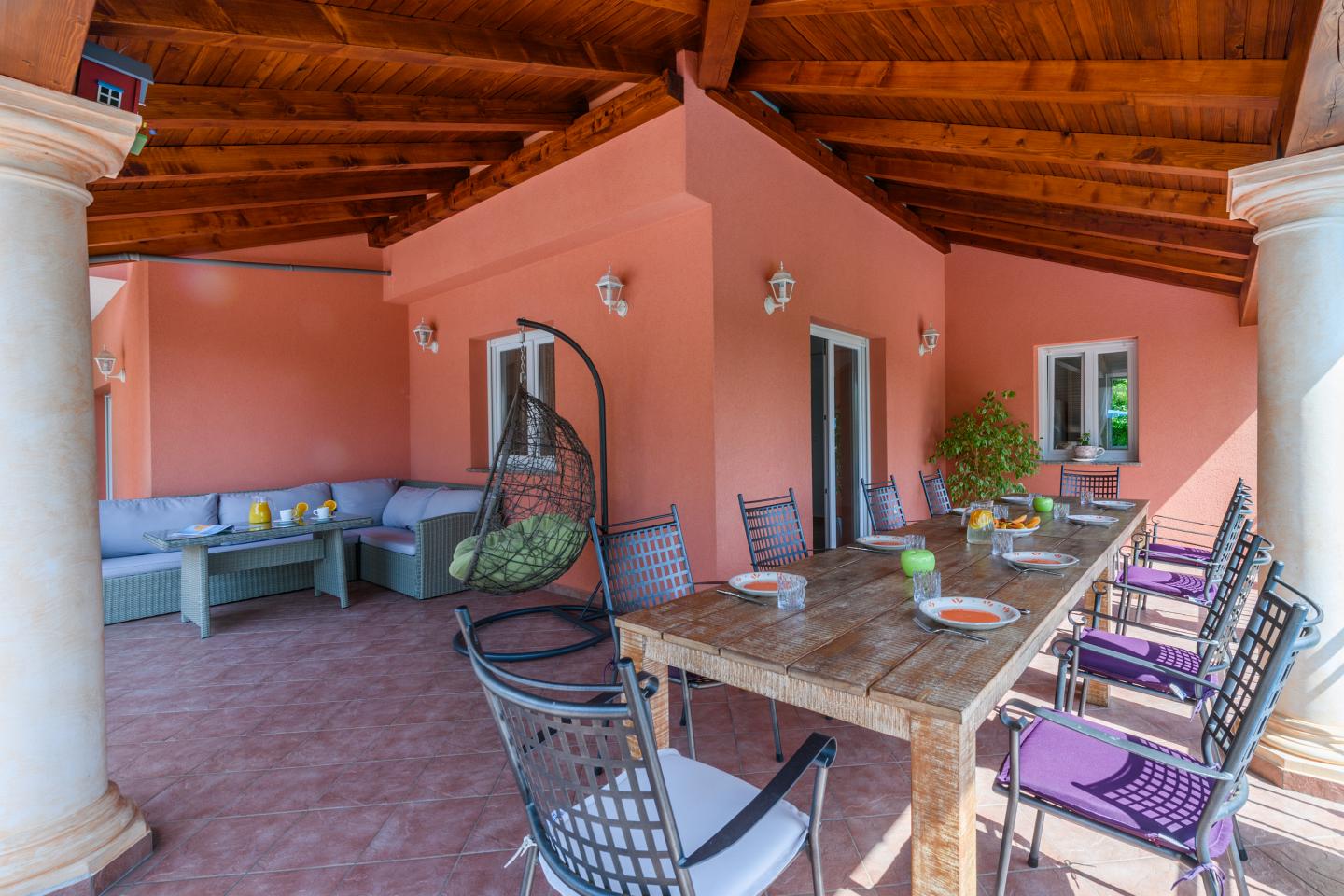 Panoramic view and garden for children at Villa Sole Opatija luxury rental