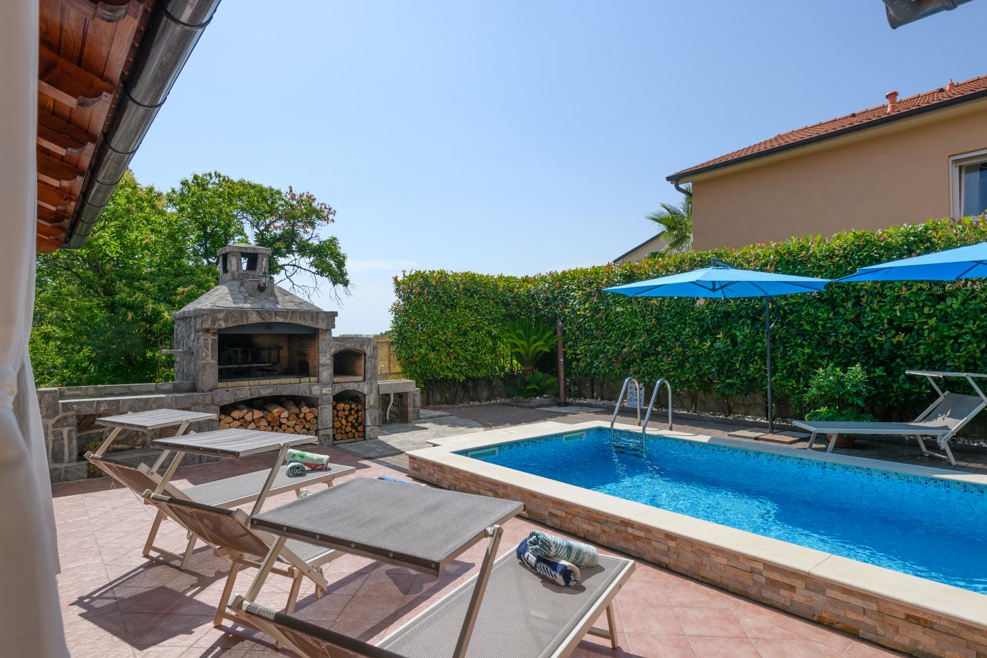 Spacious living room for families at Villa Sole holiday home near Kvarner bay